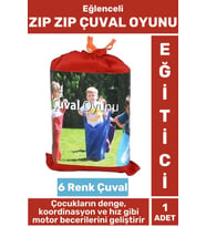 Eğlenceli Denge Koordinasyon Hız Refleks Gelişimi Sosyalleşme Takımdaşlık Çocuk ZIP ZIP ÇUVAL OYUNU