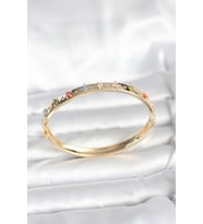 Pirinç Gold Renk Zirkon Taşlı Kelepçe Bileklik 5886 - HPSBYI2119-1432