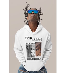 Eren Yeager Attack On Titan Baskılı Unisex Oversize Anime Karakter Hoodie