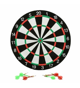 43 cm Çift Taraflı Büyük Dart Seti 6 İğneli Ok Seti Dahil Profesyonel Görünümlü Klasik Hedef Oyun Seti