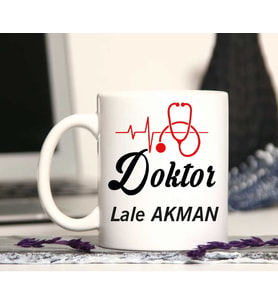 DOKTOR VEKTÖRLÜ KUPA BARDAK ( RESİM BASKILI )