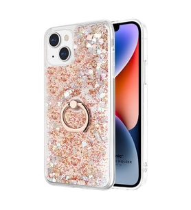 Microsonic Apple iPhone 14 Plus Kılıf Glitter Liquid Holder Gold