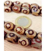 3 Göz Tibet Akik Taşı Şekilli Kesim 12x15mm/adet (45804-1)