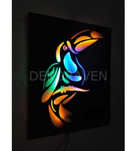 Papağan Led Işıklı Tablo