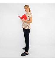 Unisex 90'lar Desenli Likralı Doktor Hemşire Cerrahi Scrubs Üniforma Takım (Karışık)