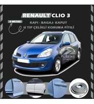 Renault Clio 3 Oto Araç Kapı Koruma Fitili 5metre Parlak Gri Renk