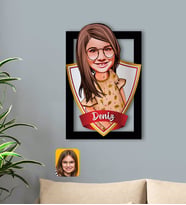 BK Gift Kişiye Özel İsimli Kız Çocuk Karikatürlü 3D Ahşap Tablo-8
