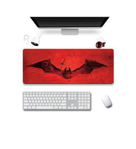 SonicTouch Yarasa Desenli Kırmızı Gamer Oyuncu Dikişsiz Sıvı Geçirmez Klavye Mouse Pad 32x70Cm