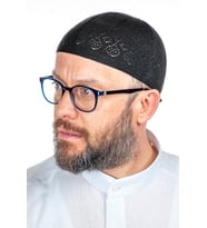 Mercan Namaz Takkesi Siyah 12 Adet (Çok Renkli)