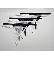 ASM1221 Kadın 6 Lü Renkli Lez Dantel Üç gen Sevgilim String (Çok Renkli)