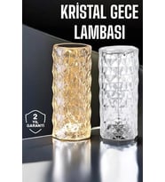 Gece Lambası Kristal Lamba Dokunmatik Şarjlı Hediyelik