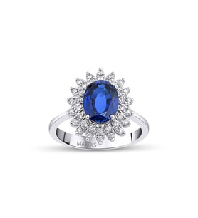 2.95 Karat Safir Pırlanta Yüzük