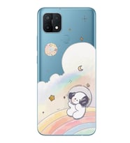 Oppo A15 / A15S Uyumlu Sevimli Köpek Desenli Şeffaf Telefon Kılıfı