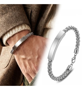 Moncuk Design İsim Yazılabilir Ayarlanabilir Çelik Zincir Plaka Bileklik 33514B29D2