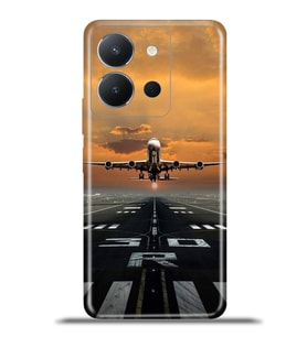 Vivo Y36 Kapak HD Renkli Dizayn Silikon Kılıf - Uçak Havalanış