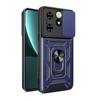 Vendas Tecno Spark 20 Kılıf Magnetik Standlı Kamera Korumalı Zore Sürgülü Vega Kapak (Mavi)