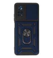 Poco X4 Pro 5G Kılıf Pars Lens Yüzüklü Silikon - Lacivert