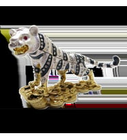 Swarovski Taşlı Kükreyen Leopar - Gizli Hazneli Masaüstü Hediyelik Süs Eşyası  Hediyelik Kutusunda (Karışık)