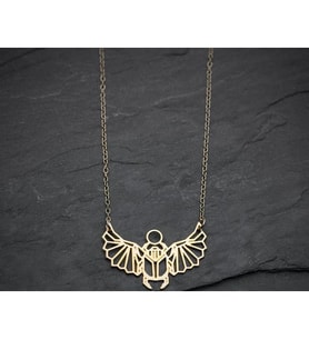 Monogram Ateş Böceği Altın Kaplama Gümüş Kolye