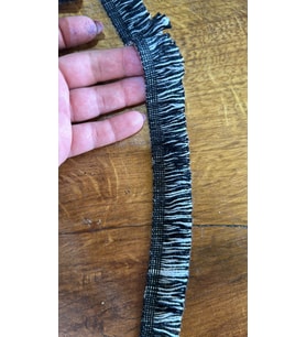 EN 3 CM TRİKO PÜSKÜLLÜ ŞERİT DİKİŞ GİYİM ÇANTA AKSESUARI (1METRE) (Siyah)