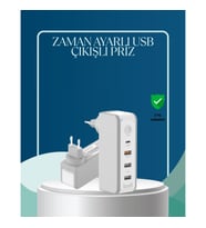 Mey İthalat® 30W Type C Şarj Cihazı Zamanlayıcılı Çok Portlu Tasarım