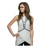 Dalga Detaylı Şık Deri Göğüs Harness (Kırmızı)