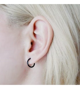 10 mm Siyah Cerrahi Çelik Düz Halka Helix Piercing Lob Kıkırdak Rook Daith Conch (Çok Renkli)