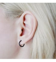 10 mm Siyah Cerrahi Çelik Düz Halka Helix Piercing Lob Kıkırdak Rook Daith Conch (Çok Renkli)