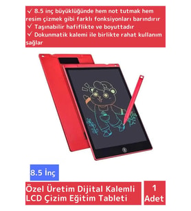 Özel Seri LCD Dijital Kalemli Çocuk Not Resim Grafik Çizim Eğitim Tableti 8.5 İnç Tablet