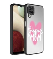 Samsung Galaxy A12 Kılıf Aynalı Desenli Kamera Korumalı Parlak Mirror Kapak (Renksiz)