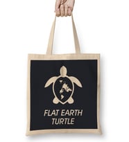 Flat Earth Turtle Bez Çanta Uzun Saplı