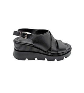 Leggero - Kadın Dolgu Topuklu Sandalet - SİYAH - 39