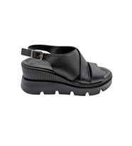 Leggero - Kadın Dolgu Topuklu Sandalet - SİYAH - 39