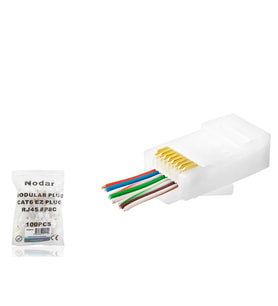 Cat6 Ez Rj45 Konnektör - 100 Adet Beyaz / Ekonomik Poşet Paket ND2414