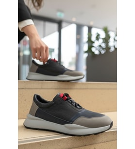 Enoch Erkek Sneaker - Karma Materyal Dokulu Esnek Tabanlı Şehir Ayakkabısı ve Dinamik Tasarım Bağcıklı Yürüyüş Ayakkabısı