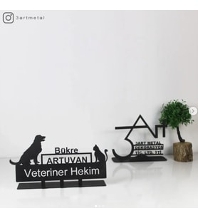 Veteriner Hekim Masaüstü İsimlik - Metal Masa İsimliği - Hediye Ofis İsimlik