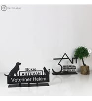 Veteriner Hekim Masaüstü İsimlik - Metal Masa İsimliği - Hediye Ofis İsimlik