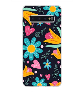 PrintiFy Samsung Galaxy S10 ile Uyumlu 1mm Slim Fit Retro Colors 1 Baskılı Şeffaf  Kılıf