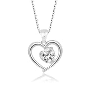 Swarovski Kalp Kolye  925 Ayar Gerçek Gümüş  Swarovski Zirkon