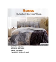 Özdilek Trendy Battaniyeli Çift Kişilik Nevresim Takımı-Golden Palm Gri