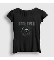 Presmono Kadın Siyah Skull Dimmu Borgir T-Shirt 142707tt