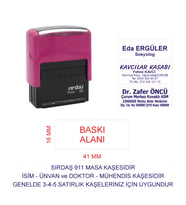 Sırdaş 911 Kişiye Özel İsim Makam Ve Ünvan Kaşesi - PEMBE MAKİNA MAVİ MÜREKKEP