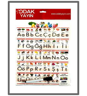 Odak Yayın Alfabe Kartı Kalemli A4