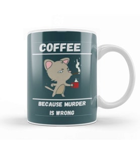 Cat Funny Coffee Drinks Lover Gift Quote   Vintage Retro Rainbow Style Kupa Bardak Porselen