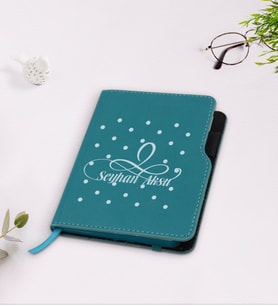 BK Gift Kişiye Özel İsimli Turkuaz Termo Deri Defter-4