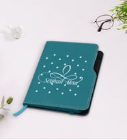 BK Gift Kişiye Özel İsimli Turkuaz Termo Deri Defter-4