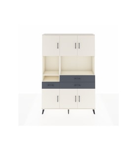 Arges Dolap 9 Raflı 3 Çekmeceli 6 Kapaklı 132x30x195 Aytaşı-Aytaşı/Antrasit