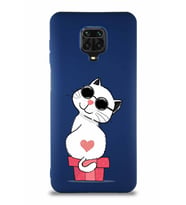 Xiaomi Redmi Note 9 Pro Soft Premier Kapak Coolcat Tasarımlı Silikon Kılıf - Lacivert (Şeffaf)