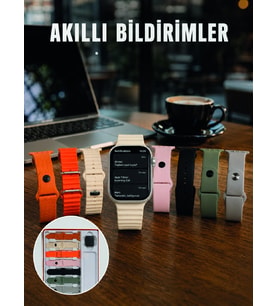 Dokunmatik Akıllı Saat Bluetooth Arama Sağlık Takipli 7 Değiştirilebilir Kordonlu Saat