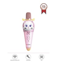 Torima KIDMIC02 Pembe Kedi Figürlü Şarjlı BT Karaoke Mikrofon ve Hoparlör 5W Kablosuz Mikrofon